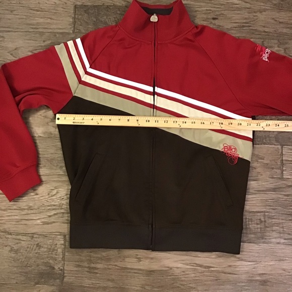 Billabong Men’s Zip Up Red and Brown Striped Long Seeve Jacket Size Large - Picture 8 of 9